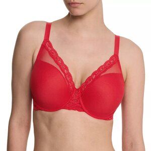 Natori Bonfire Red Women's Feathers Full Figure Contour Underwire Bra 34B